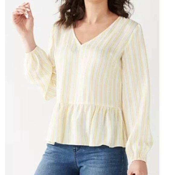 Nine West Women's V-Neck Peplum Blouse - Picture 5 of 6